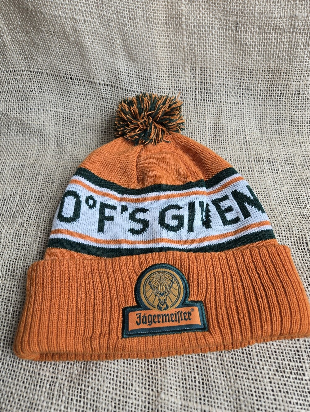 Jagermeister- 0 F's given-  Orange and Green Knit Hat